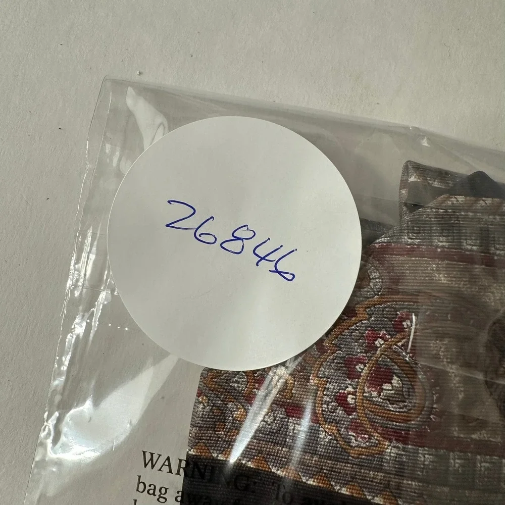 Surrey Mens Silk Tie Paisley Floral Striped Black Silver Burgundy Made in USA